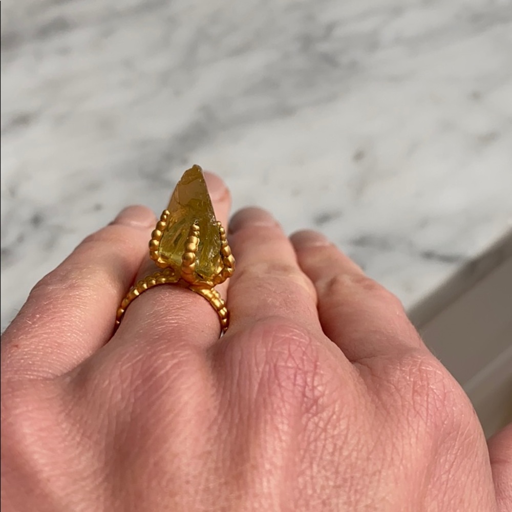 Yellow gemstone Cocktail ring